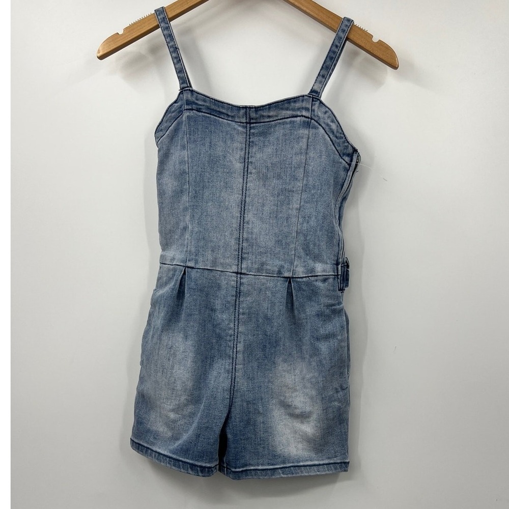 Adriano Goldschmied Girls Denim Sleeveless One-Piece Romper Blue Size M NWT